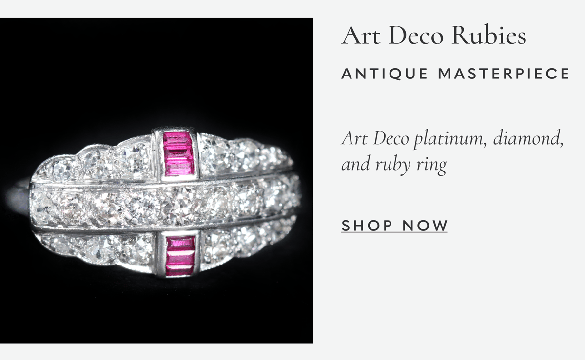 Art Deco Platinum, Diamond, and Ruby Ring | Shop Now