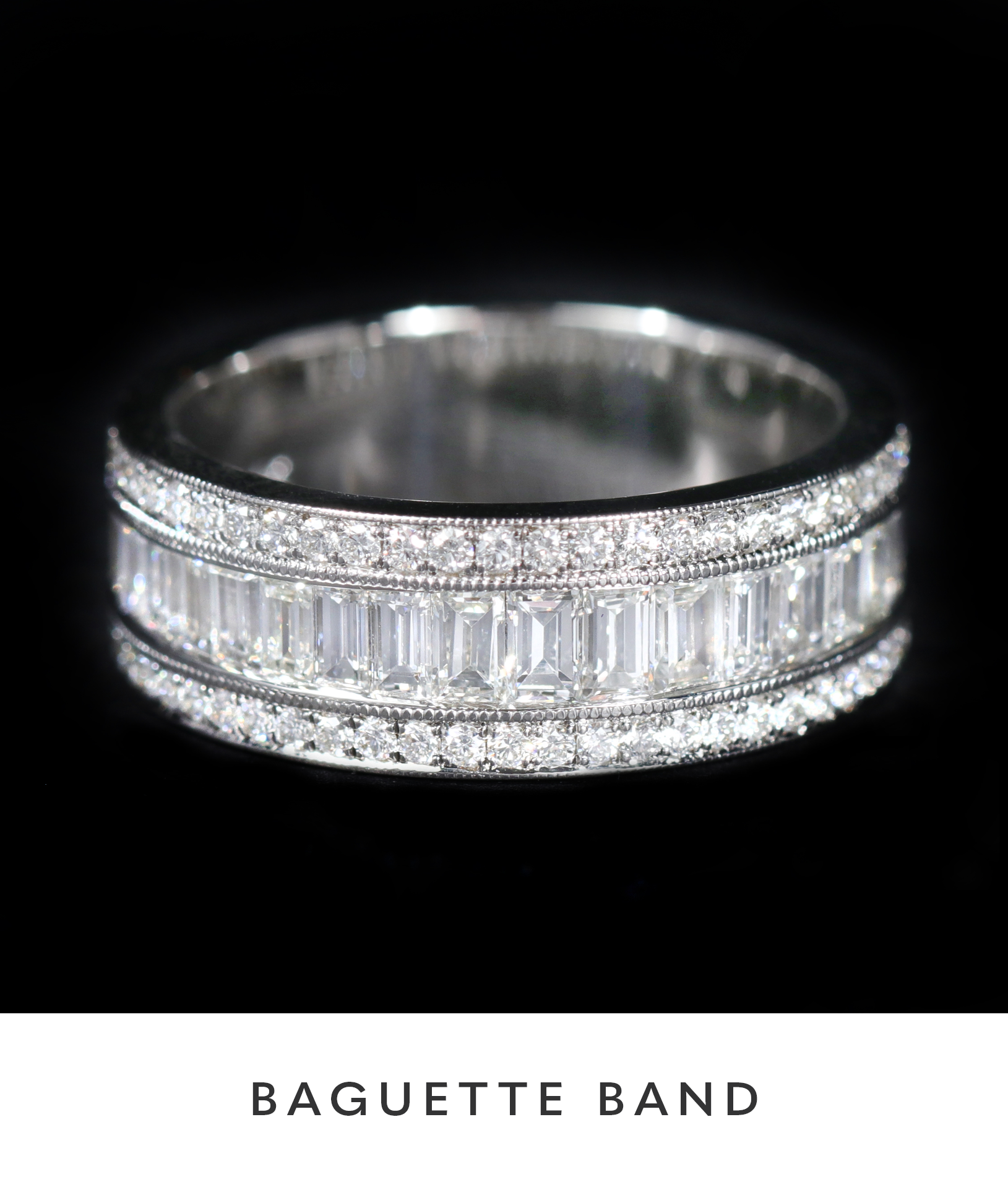 14K White Gold and Diamond Band