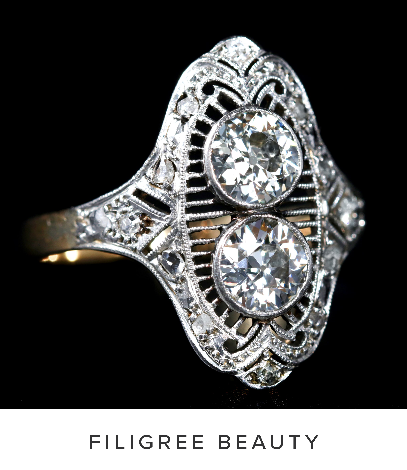 Edwardian Diamond Filigree Ring