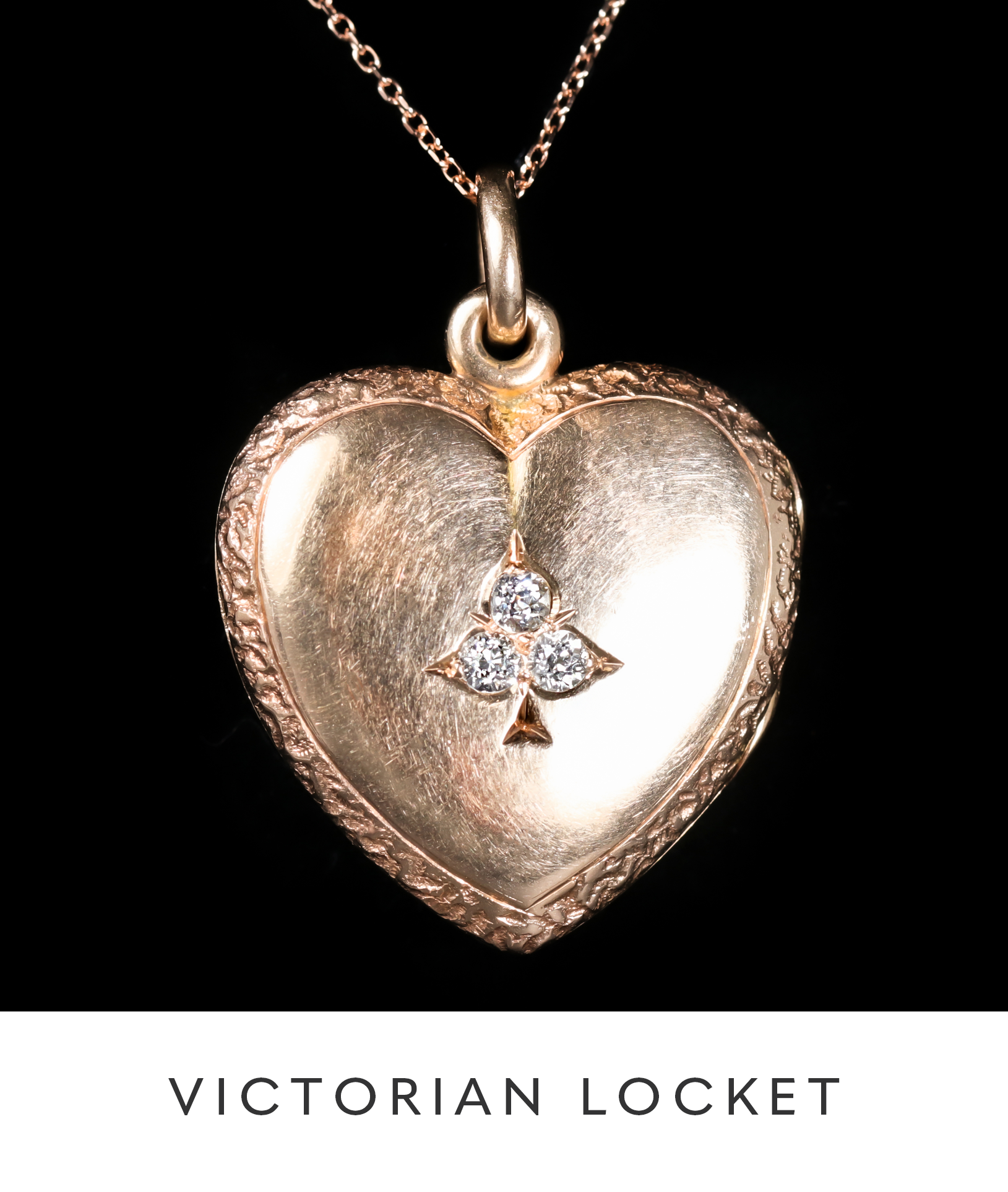 Victorian Diamond Club Heart Locket Pendant